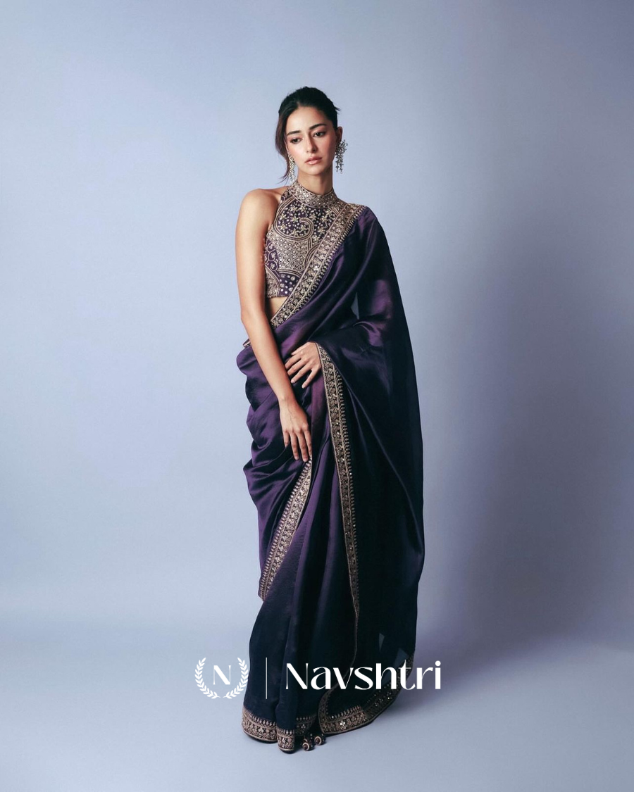 Image00002 Purple Color Two Tone Fancy Silk Saree with Embroidery Lace Work - Image 1