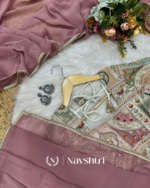 Scintilla Pink Georgette Silk Saree With Embroidery Work Blouse Piece