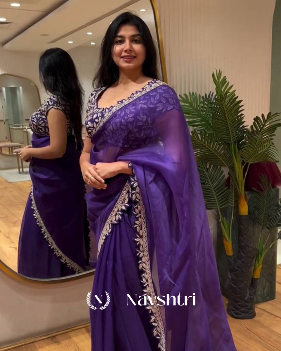 Image00002 Pleasant Purple Rangoli Silk Saree With Beauteous Stitched Blouse - Image 1