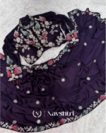 Majestic Purple Rangoli Silk Sequence Embroidery Work Saree With Stitched Blouse - Image 3
