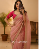 Denouement Pink Embroidery Work Jimmy Choo Silk Saree With Marvellous Full Stitched Blouse - Image 3