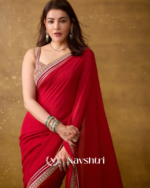 Excellent Red Rangoli Silk Saree With Inimitable Blouse Piece - Image 3