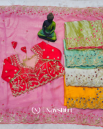 Seraglio Pink Fendy Silk Sequence Embroidery Work Saree With Stitched Blouse - Image 3