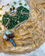 Ornate Mustard Fendy Silk Sequence Embroidery Work Saree With Stitched Blouse - Image 3