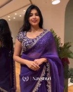 Pleasant Purple Rangoli Silk Saree With Beauteous Stitched Blouse - Image 3