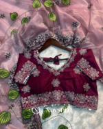 Assemblage Lavender Organza Silk Saree With Magnificat Full Stitched Blouse - Image 3