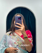 Wonderful Sky Embroidery Work Jimmy Choo Silk Saree With Surreptitious Blouse Piece - Image 4