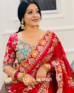 Seraphic Dark Red Rangoli Silk Sequence Embroidery Work Saree With Stitched Blouse - Image 3