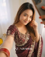 Rhapsody Maroon Fendy Silk Sequence Embroidery Work Saree With Stitched Blouse - Image 4