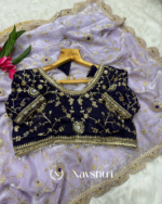 Redolent Lavender Fendy Silk Sequence Embroidery Work Saree With Stitched Blouse - Image 4