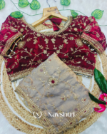 Blissful Beige Fendy Silk Sequence Embroidery Work Saree With Stitched Blouse - Image 5
