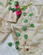 Winsome Beige Jimmy Choo Hand Work Saree - Image 5