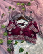 Assemblage Lavender Organza Silk Saree With Magnificat Full Stitched Blouse - Image 5