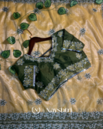 Susurrous Mustard Organza Silk Saree With Marvellous Full Stitched Blouse - Image 4
