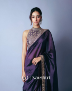 Purple Color Two Tone Fancy Silk Saree with Embroidery Lace Work - Image 6