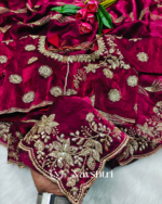 Dalliance Maroon Fendy Silk Sequence Embroidery Work Saree With Stitched Blouse - Image 6