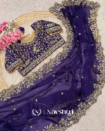 Panache Royal Blue Embroidery Work Fancy Silk Saree With Captivating Full Stitched Blouse - Image 6