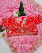 Ineffable Pink Fendy Silk Sequence Embroidery Work Saree With Stitched Blouse - Image 3