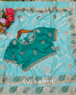 Glorious Sky Fancy Silk Embroidery Work Saree With Stitched Blouse - Image 6