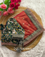Chatoyant Red Cursh Silk Saree With Stunner Stitched Blouse - Image 7