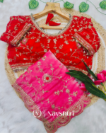 Artistic Pink Fendy Silk Sequence Embroidery Work Saree With Stitched Blouse - Image 6