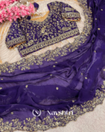 Panache Royal Blue Embroidery Work Fancy Silk Saree With Captivating Full Stitched Blouse - Image 7