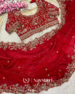 Nemesis Red Embroidery Work Fancy Silk Saree With Engrossing Full Stitched Blouse - Image 7