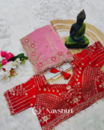 Ineffable Pink Fendy Silk Sequence Embroidery Work Saree With Stitched Blouse - Image 2