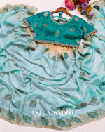 Glorious Sky Fancy Silk Embroidery Work Saree With Stitched Blouse - Image 7