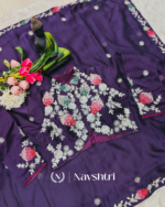 Majestic Purple Rangoli Silk Sequence Embroidery Work Saree With Stitched Blouse - Image 7