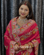 Seraphic Dark Pink Rangoli Silk Sequence Embroidery Work Saree With Stitched Blouse - Image 8