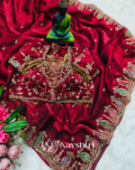 Rhapsody Maroon Fendy Silk Sequence Embroidery Work Saree With Stitched Blouse - Image 7