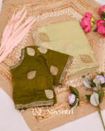 Ineffable Beige Fancy Silk Embroidery Work Saree With Stitched Blouse - Image 8