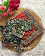 Chatoyant Red Cursh Silk Saree With Stunner Stitched Blouse