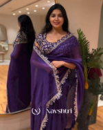 Pleasant Purple Rangoli Silk Saree With Beauteous Stitched Blouse - Image 8