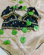 Innovative Pista Embroidery Work Jimmy Choo Silk Saree With Blooming Full Stitched Blouse - Image 8
