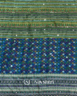Pulsating Multicolor Chinon Silk Printed Mirror Work Saree - Image 10
