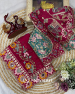 Seraphic Dark Pink Rangoli Silk Sequence Embroidery Work Saree With Stitched Blouse - Image 11
