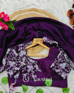 Amazing Purple Rangoli Silk Sequence Embroidery Work Saree With Stitched Blouse - Image 6