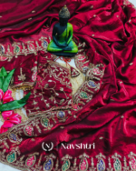 Rhapsody Maroon Fendy Silk Sequence Embroidery Work Saree With Stitched Blouse - Image 9