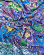 Pulsating Multicolor Chinon Silk Printed Mirror Work Saree - Image 11