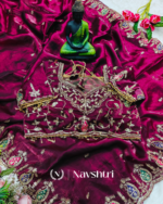 Rhapsody Maroon Fendy Silk Sequence Embroidery Work Saree With Stitched Blouse - Image 10