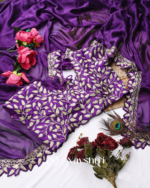 Pleasant Purple Rangoli Silk Saree With Beauteous Stitched Blouse - Image 12