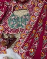 Seraphic Dark Pink Rangoli Silk Sequence Embroidery Work Saree With Stitched Blouse - Image 14